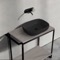 Modern Console Vanity with Grey Oak Shelf, 35